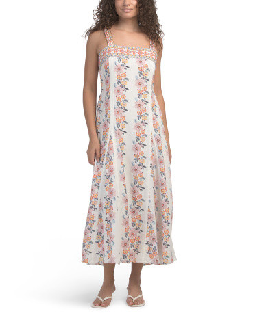 Sleeveless Cascading Floral Maxi Dress | TJ Maxx