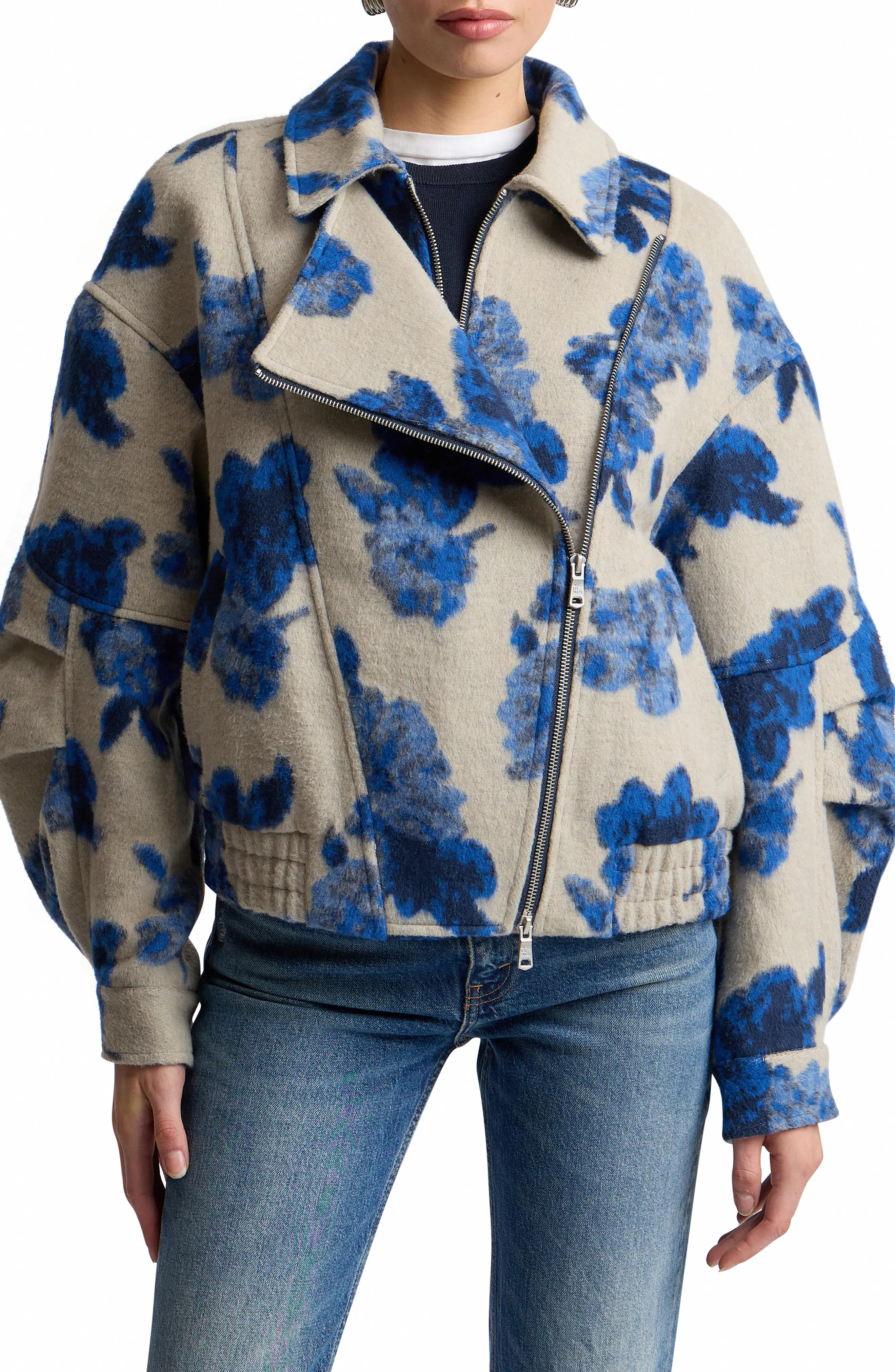 Floral Jacquard Layered Bomber Jacket (Women) | Nordstrom | Nordstrom