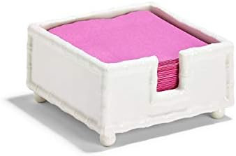 Two's Company Hampton Faux Bamboo Napkin Holder, STD, Pink, white | Amazon (US)