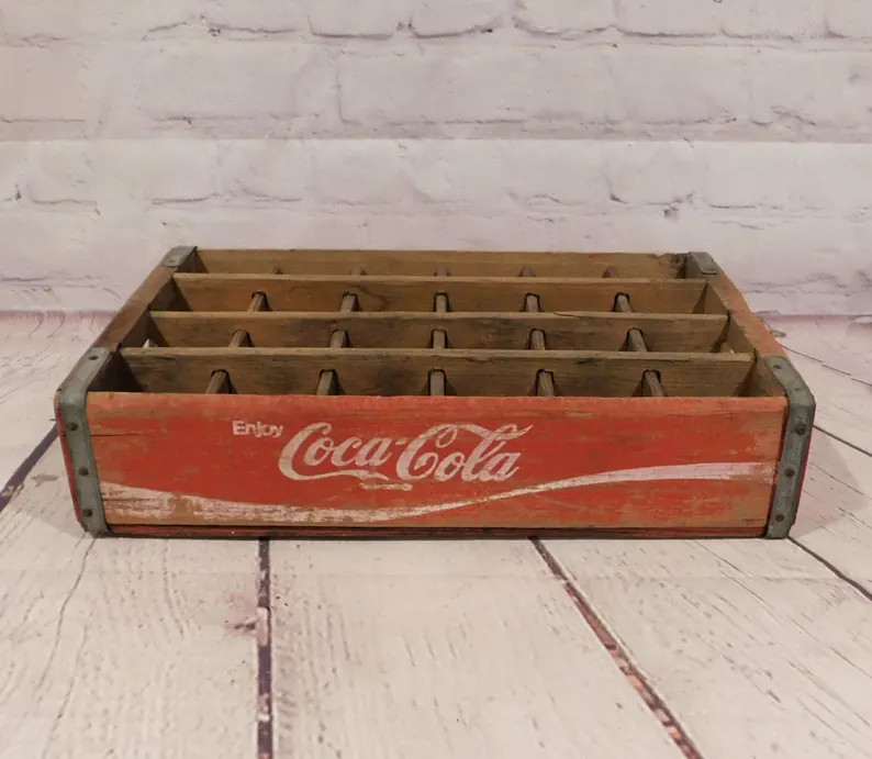Divided Red Coca Cola Crate, Vintage Soda Case, Shadow Box, "Enjoy Coca Cola", WC154 | Etsy (Global)
