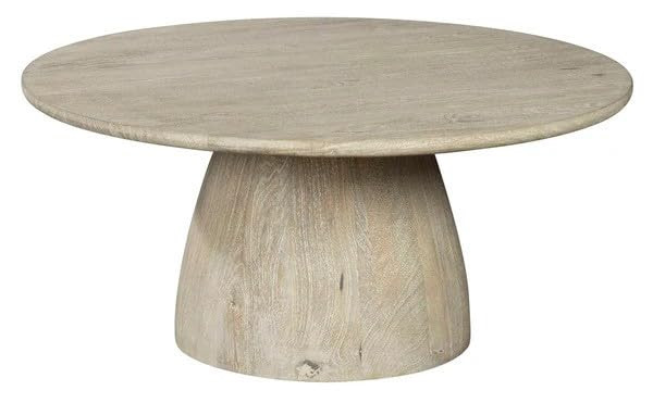 Hekman Round Coffee Table - Solid Wood Centerpiece with Pedestal Base, Round Slab Top, WoodenTabl... | Amazon (US)