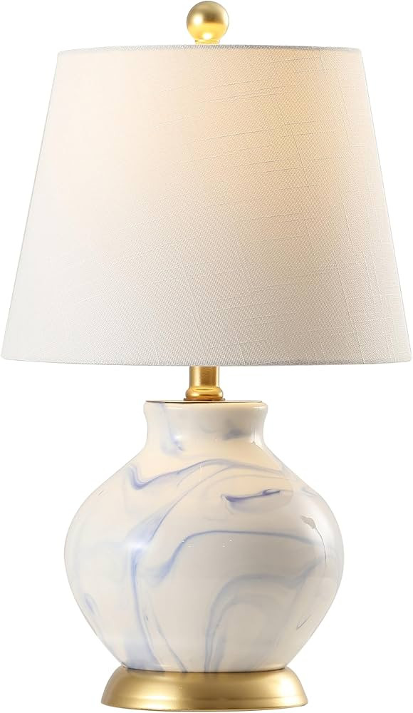 JONATHAN Y 20.5" Blue/White Marbleized Ceramic Table Lamp, Contemporary Traditional Bedside Lamp ... | Amazon (US)