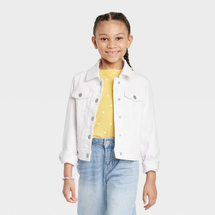 Girls' Denim Jacket - Cat & Jack™ White | Target
