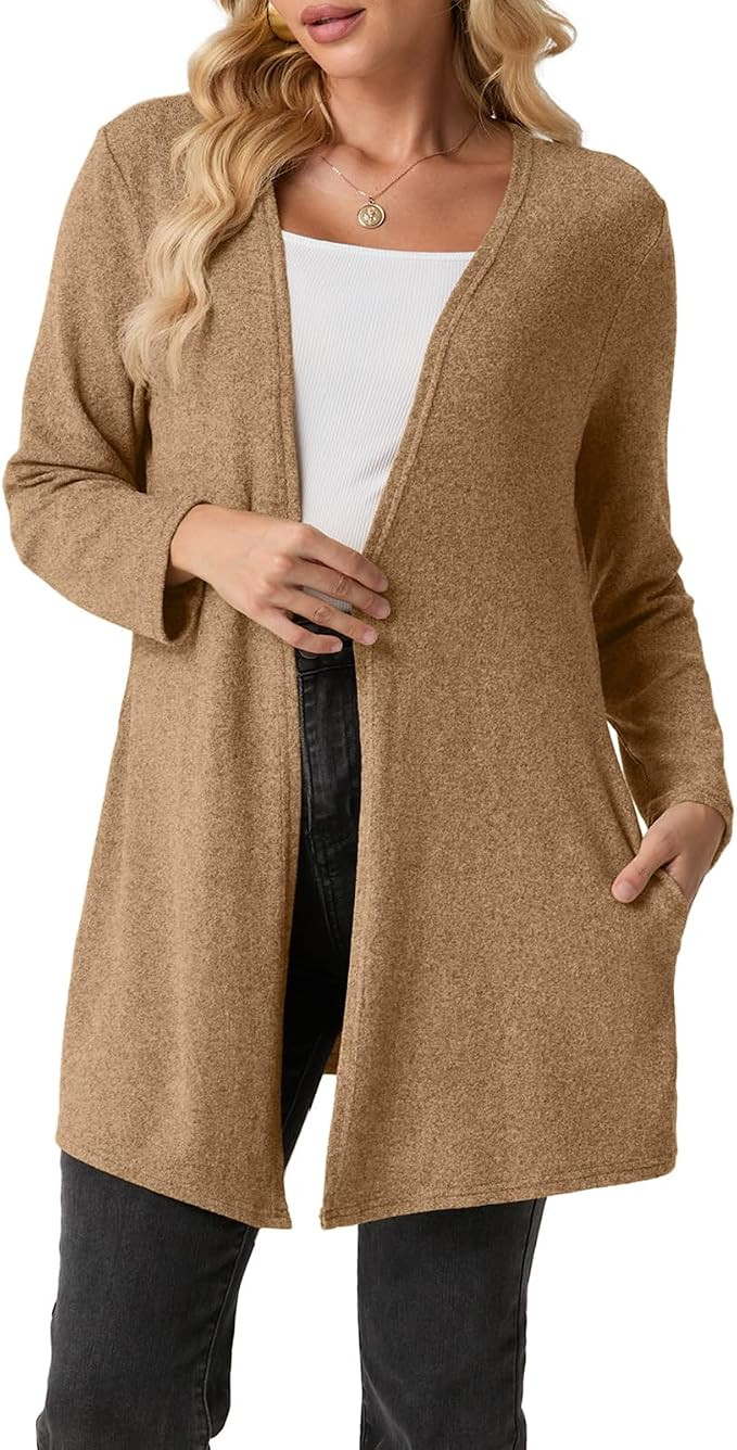 Cardigans Sweaters for Women Lightweight Long Sleeve Open Front Casual Fall Winters Cardigan with... | Amazon (US)