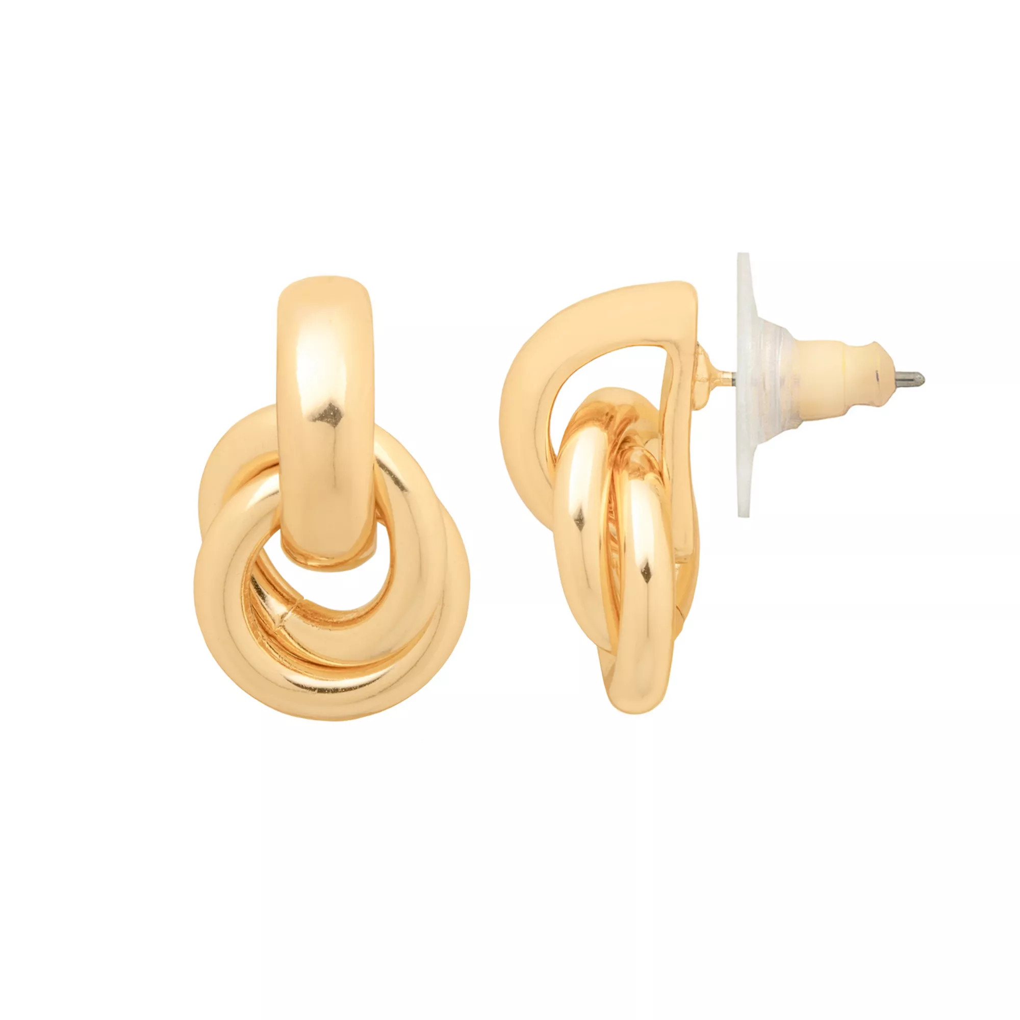 LC Lauren Conrad Gold Tone Double Drop Hoop Earrings | Kohl's