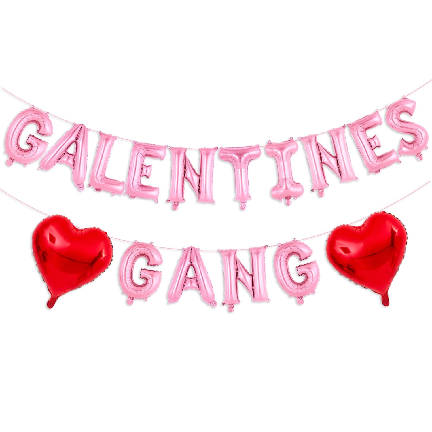 Pink Galentines Balloons 16 Inch Galentine Gang Balloons Red Heart Ballons for Galentines Day Dec... | Amazon (US)