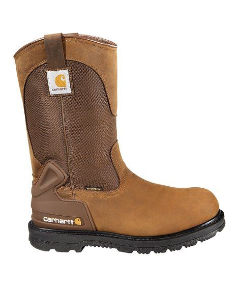 Carhartt Brown Wellington Steel-Toe Leather Work Boot - Men | Best Price and Reviews | Zulily | Zulily