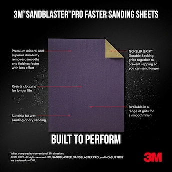 3M SandBlaster Pro Very Fine 220-Grit Sheet Sandpaper 9-in W x 11-in L 5-Pack | Lowe's
