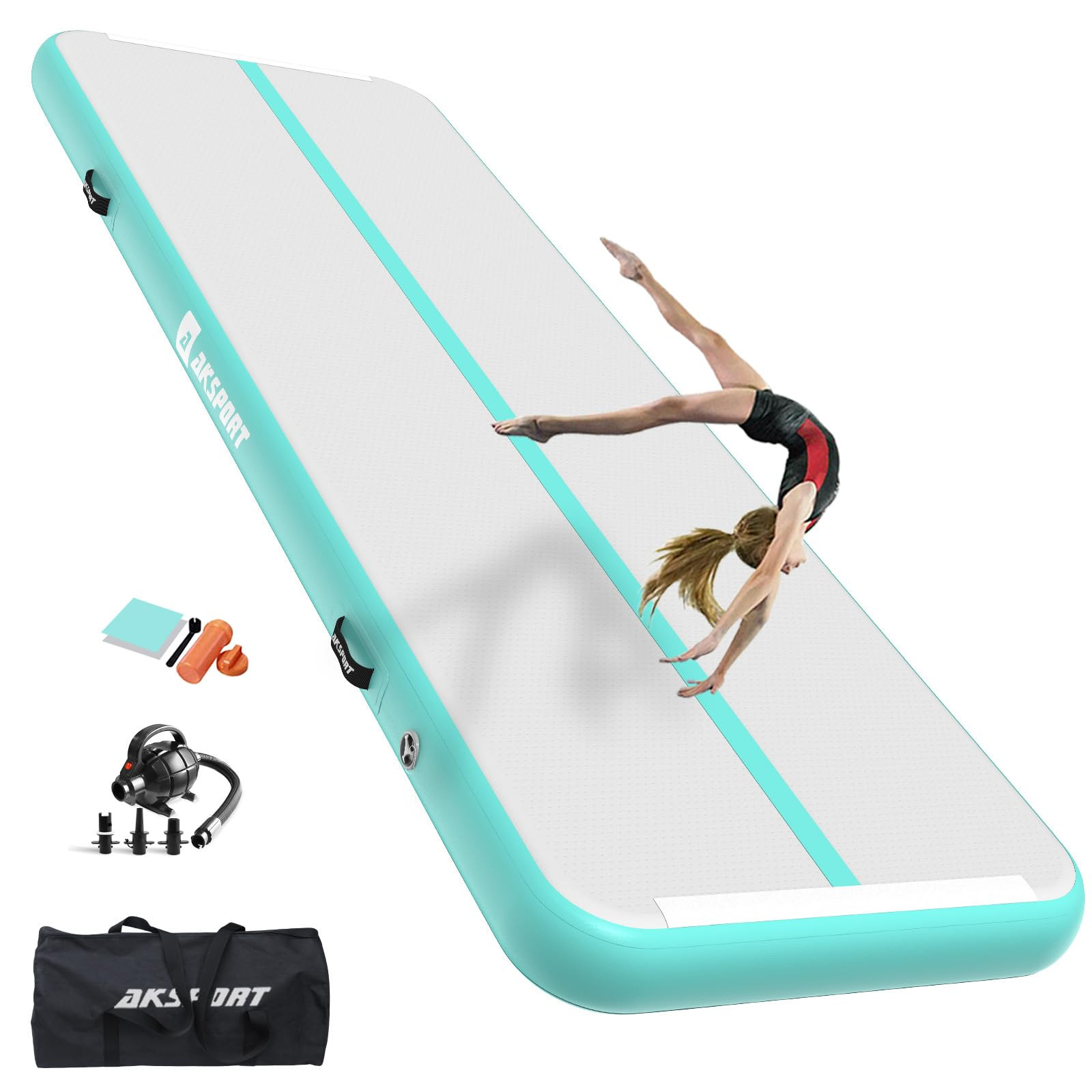 AKSPORT Gymnastics Air Mat Tumble Track Tumbling Mat Inflatable Floor Mats with Air Pump for Home... | Amazon (US)