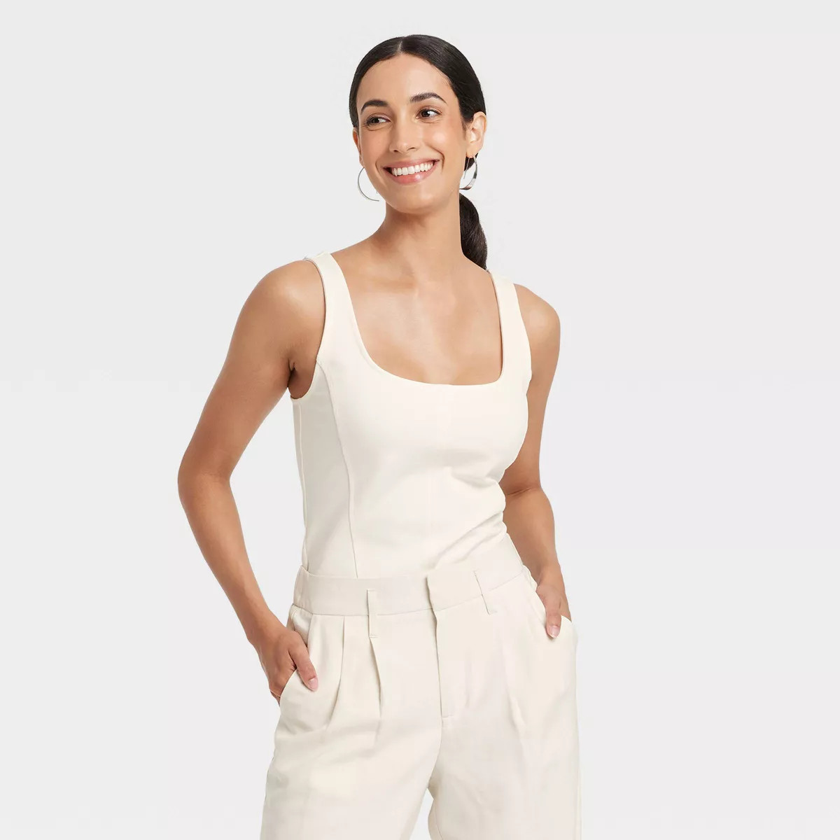 Women's Slim Fit Ponte Corset Tank Top - A New Day™ | Target