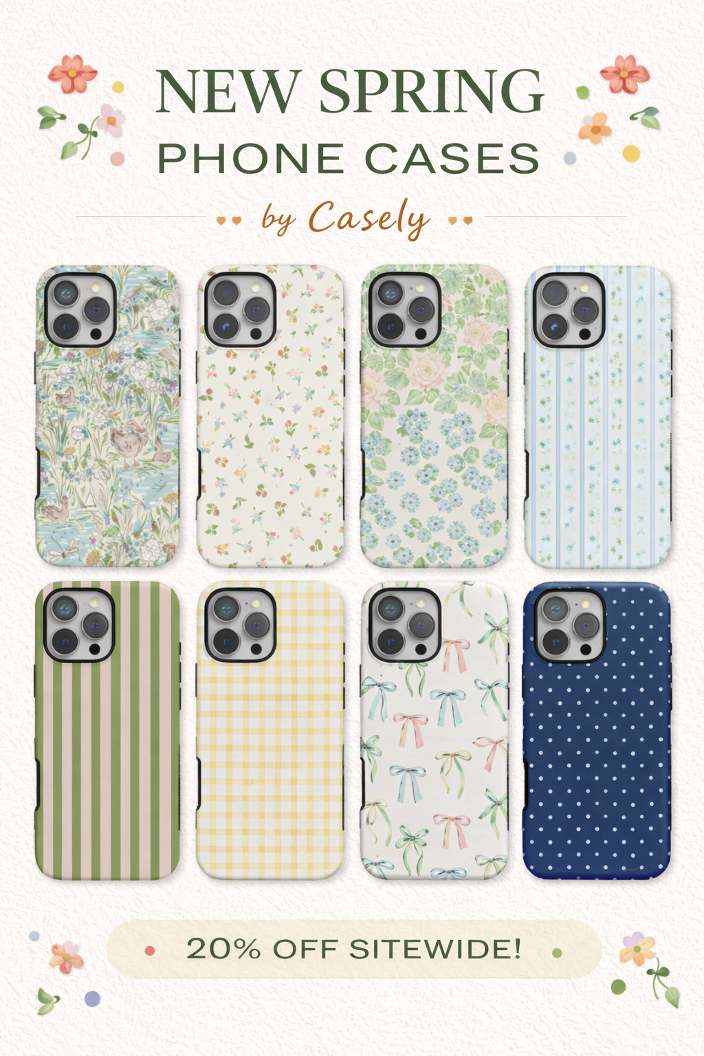spring phone case roundup and I am obsessed 🌸🤍

These new Casely cases are giving all the soft, pretty spring vibes with florals, bows, gingham, stripes, and classic polka dots. Such a cute way to refresh your phone for the season and add a little color without doing too much.

If you love feminine phone cases, pastel accessories, floral prints, and fun everyday finds, these are so good. I linked all my favorites in LTK so you can shop the spring Casely collection and pick the one that matches your style best.

#LTK #LTKFinds #LTKStyle #Casely #PhoneCases #SpringStyle #FloralPhoneCase #CutePhoneCase #PastelAesthetic #TechAccessories 

 #LTKMothersDay #LTKSeasonal #LTKSaleAlert