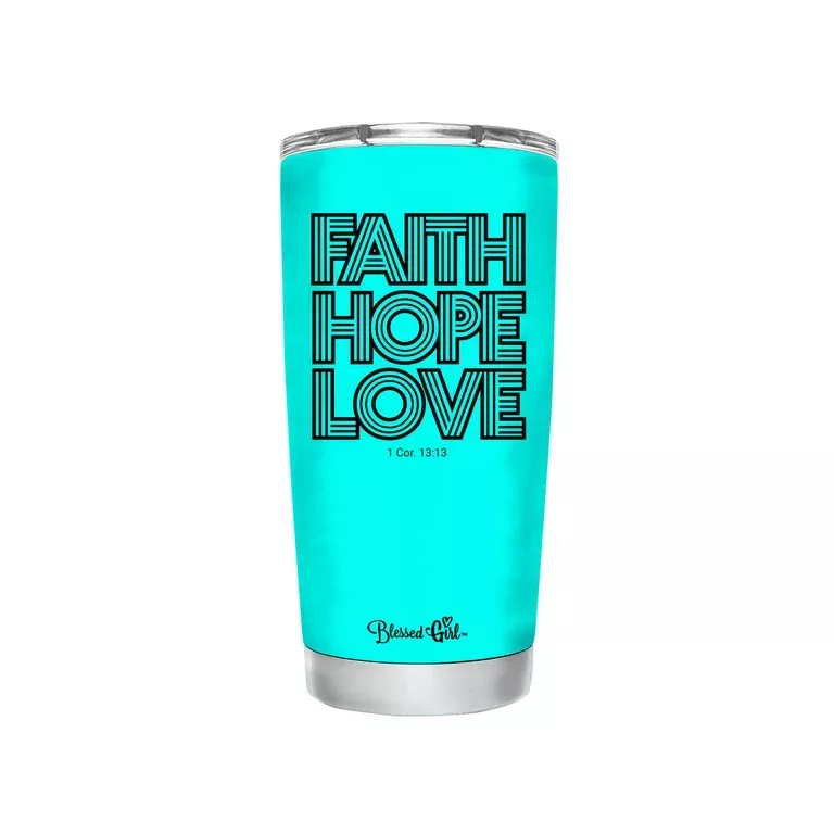 Blessed Girl 20 oz. Stainless Steel Tumbler - Pray More - Green