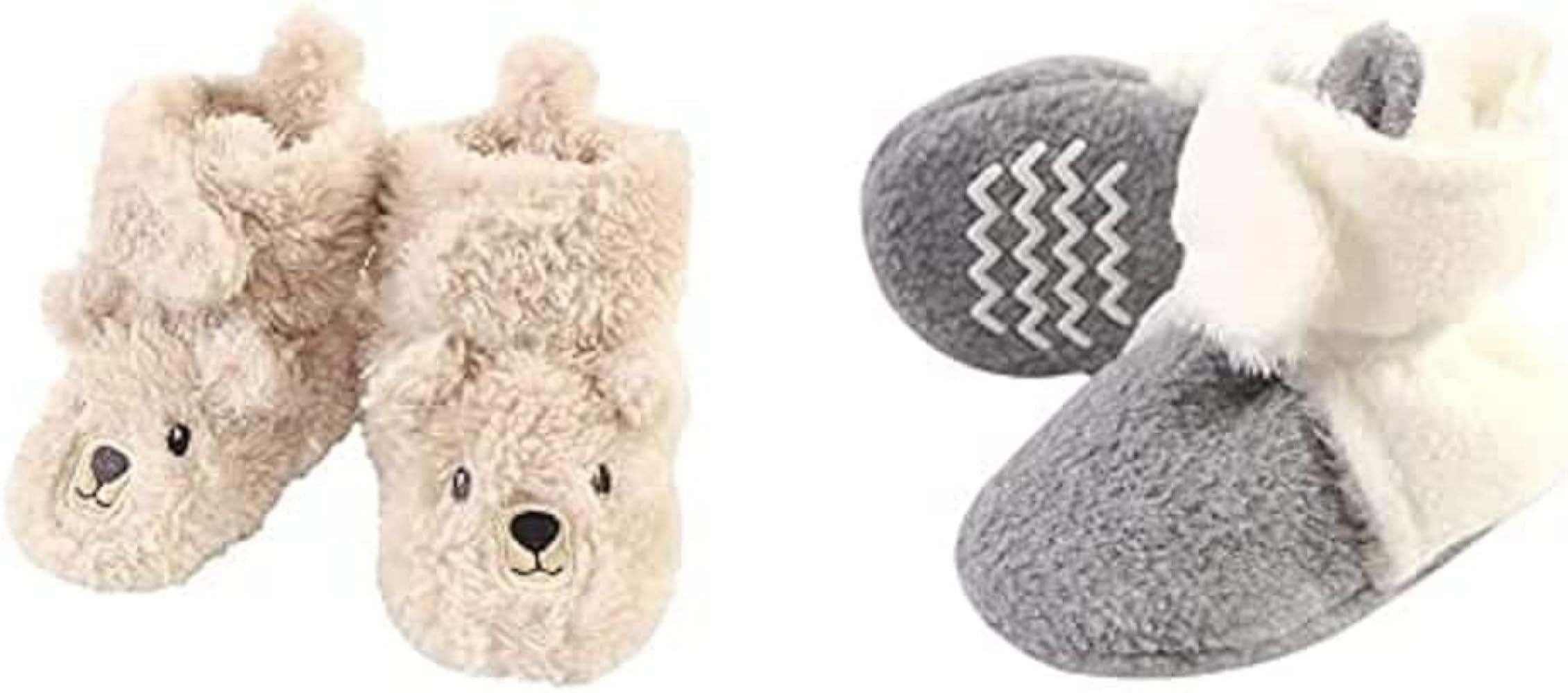 Amazon.com: Hudson Baby Girl Cozy Fleece and Sherpa Booties 2-Pack, Bear Coronet Blue, 6-12 Month... | Amazon (US)