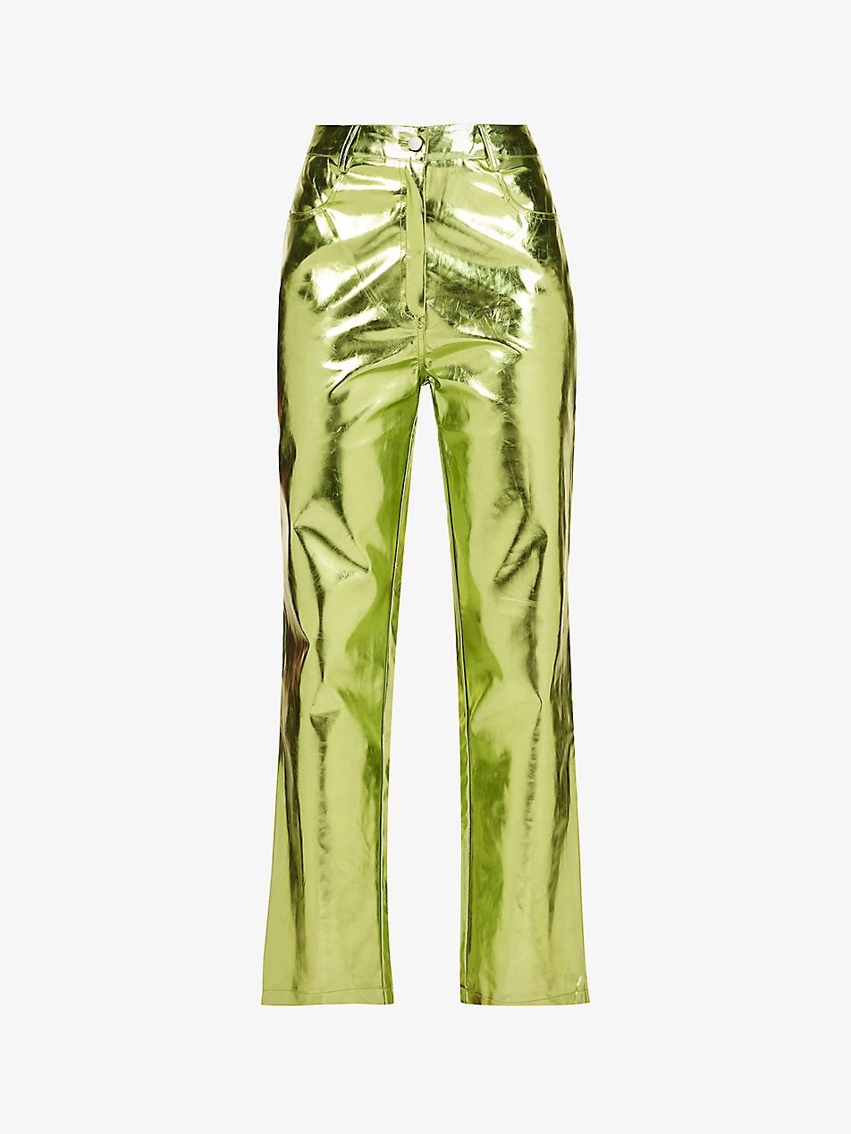 Lupe straight-leg high-rise faux-leather trousers | Selfridges