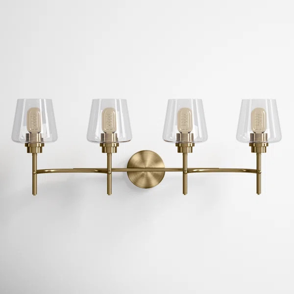 Whitaker 4-Light Dimmable Antique Brass Vanity Light | Wayfair North America