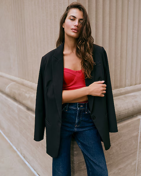 Editor One Button Boyfriend Blazer | Express