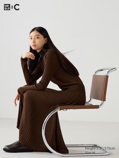 Women's Merino Blend Ribbed Skirt | UNIQLO UK | UNIQLO (UK)