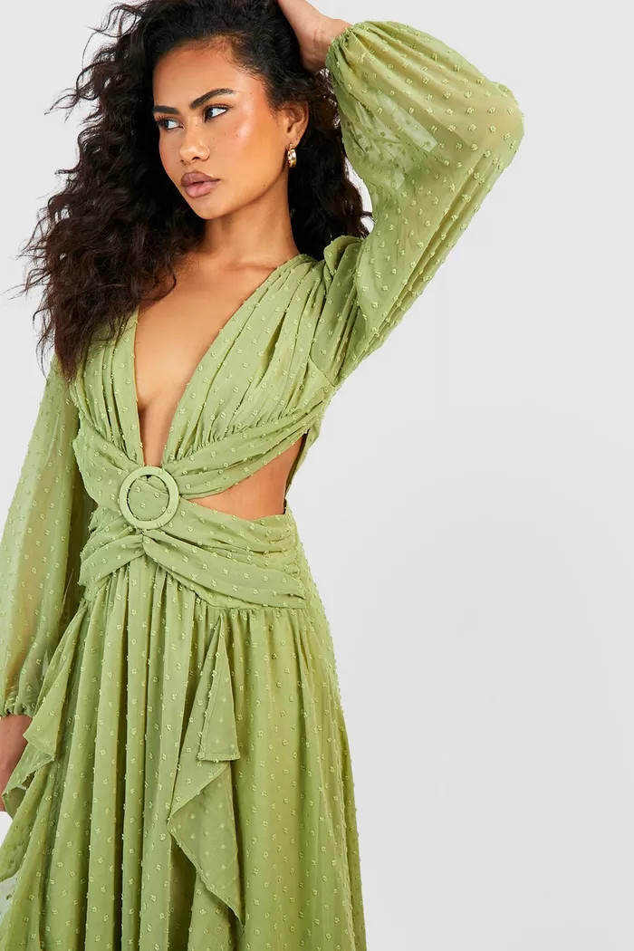 Dobby Chiffon Cut Out Maxi Dress | Boohoo.com (UK & IE)