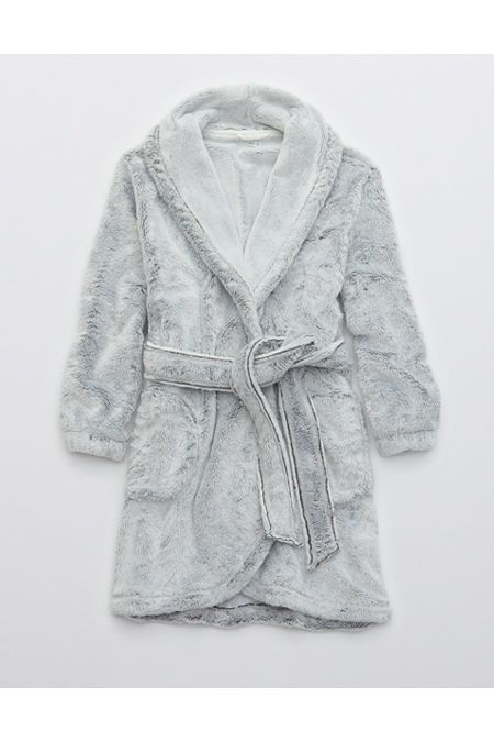 Aerie Sherpa Robe Women's Smoked Gray XXL | American Eagle Outfitters (US & CA)