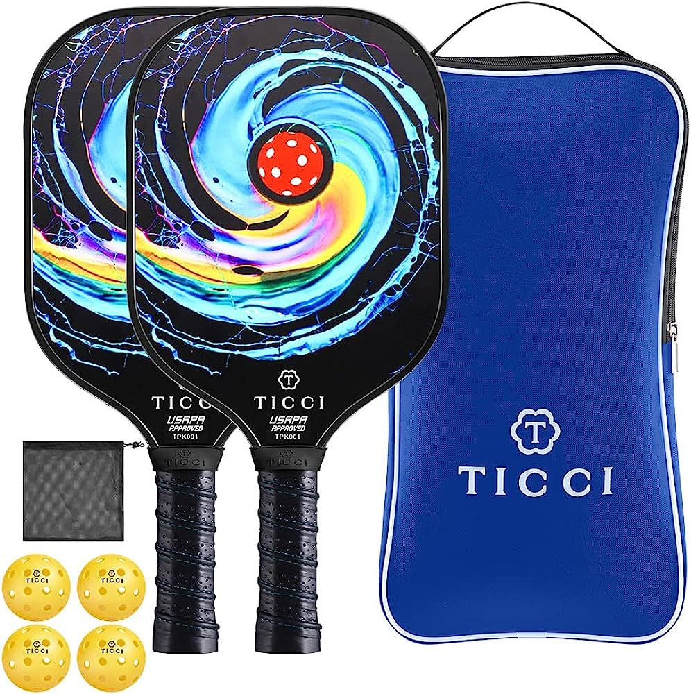 TICCI Pickleball Paddle, USAPA Approved Premium Graphite Pickleball Set of 2 Rackets with 4 Pickl... | Amazon (US)