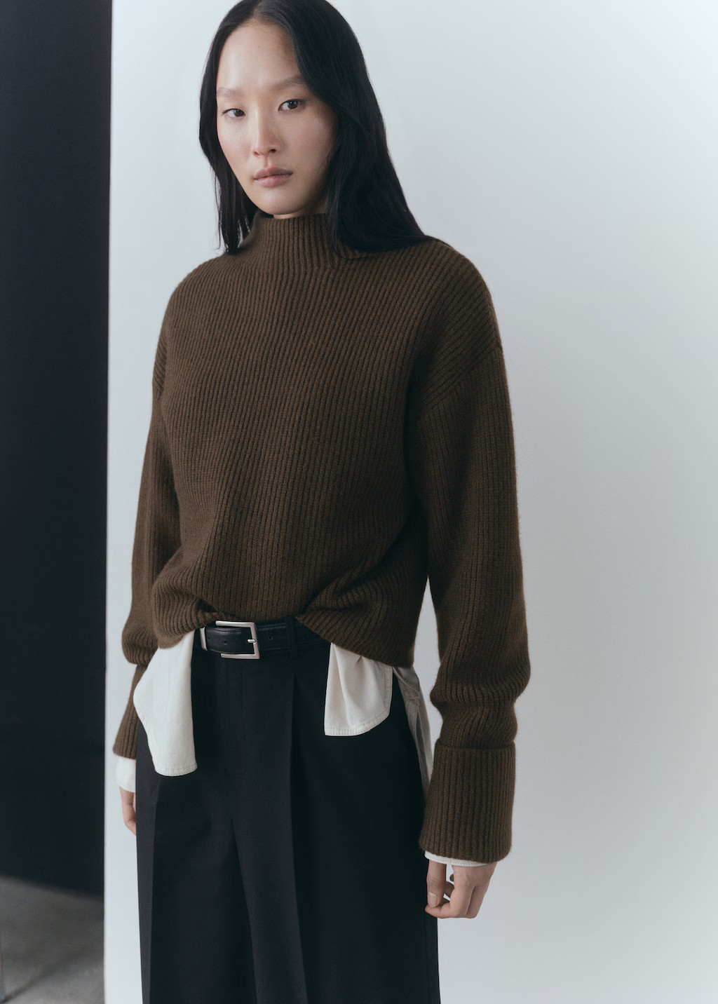 Perkins-neck rib-knit  sweater - Women | MANGO USA | Mango (US/MX/AU)