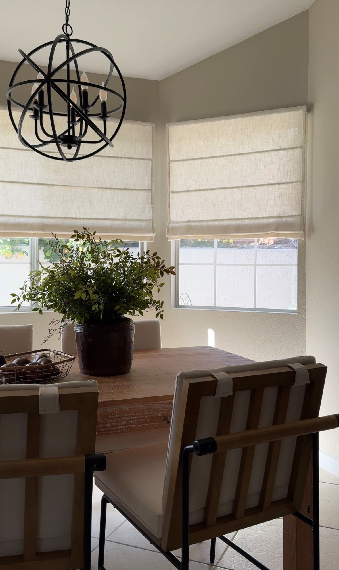 Roman Shades | Joydeco
Pendant Light | was already there when we moved in
Pot | vintage 

Dining room ideas, dining room inspo, neutral dining room, dining nook, dining room curtains, Roman shades, affordable dining room, dining room decor, rectangle dining table, wood dining table, dining chairs

#LTKHome #LTKSeasonal #LTKdayinmylife