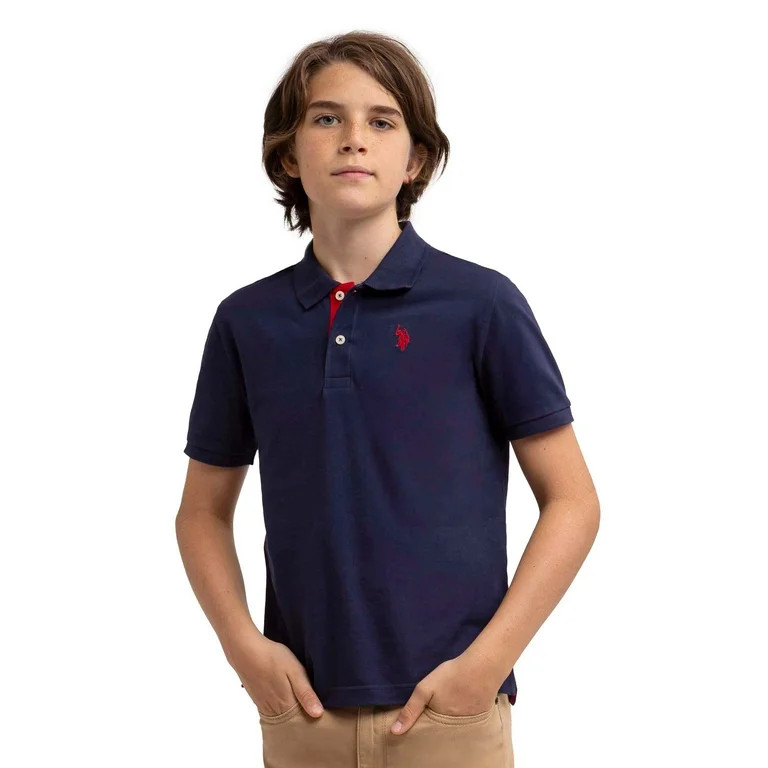 U.S. Polo Assn. Boys Short Sleeve Pique Polo Shirt, Sizes 4-18 | Walmart (US)