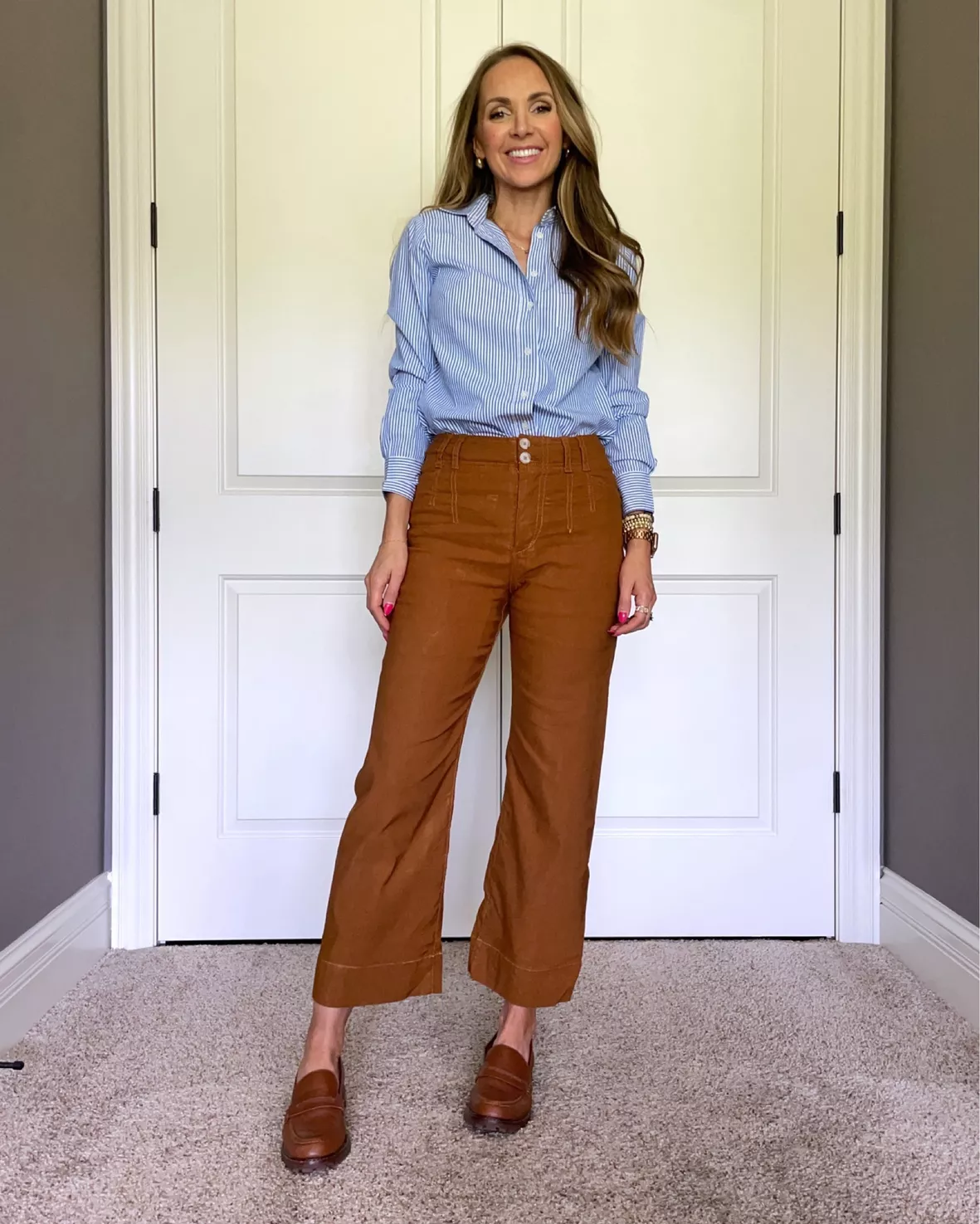 Wide Leg Pants with Platform Loafers Outfits (2 ideas & outfits)