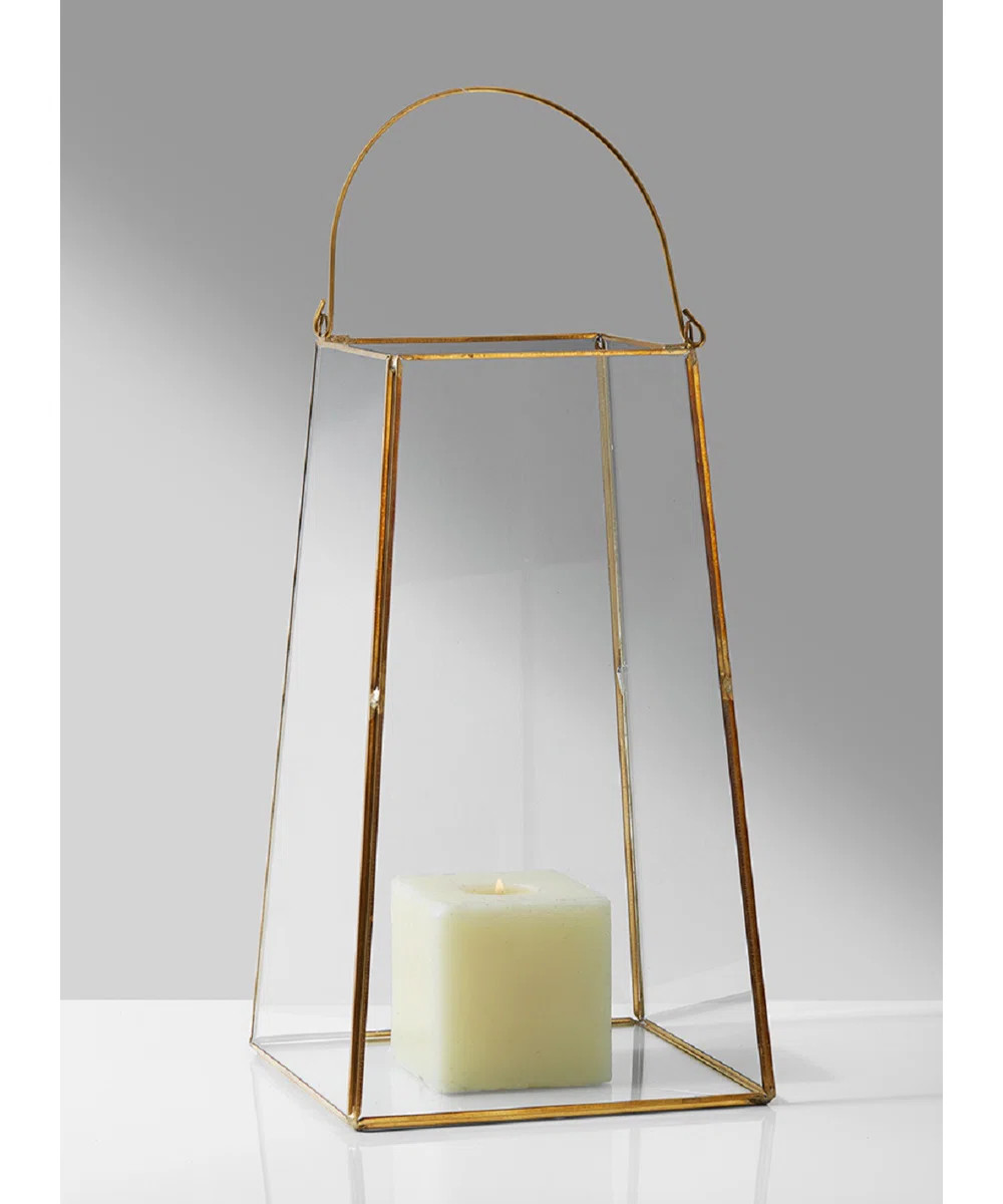 Kiyon Trapezoid Glass Lantern | Wayfair North America