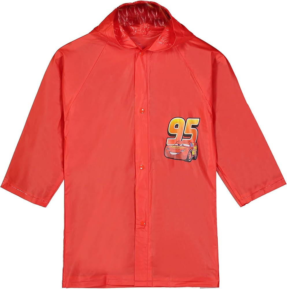 Disney Pixar Cars Little Boys' Lightning McQueen Waterproof Outwear Hooded Rain Slicker - Toddler | Amazon (US)
