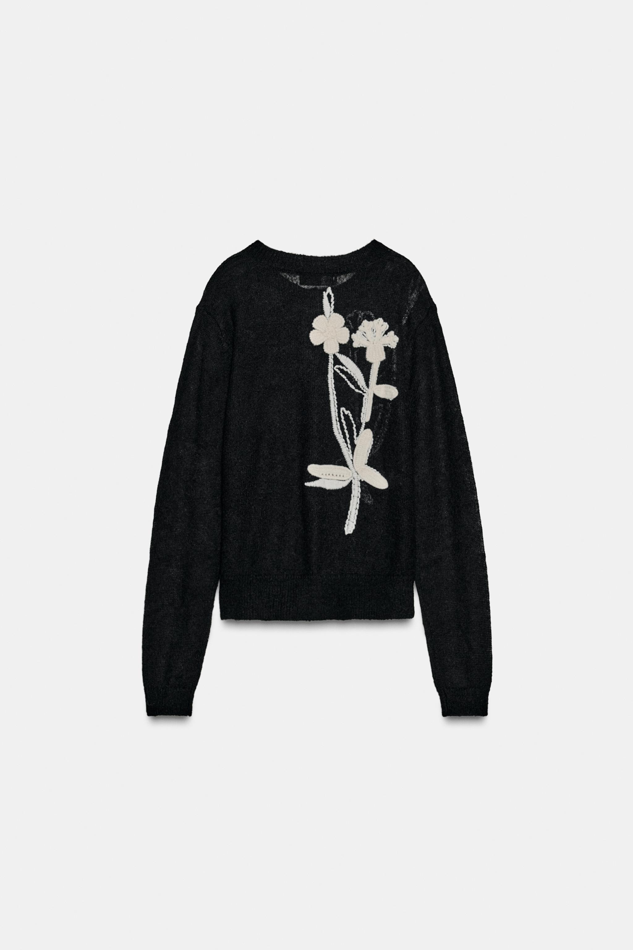 FLORAL EMBROIDERY CARDIGAN | Zara US