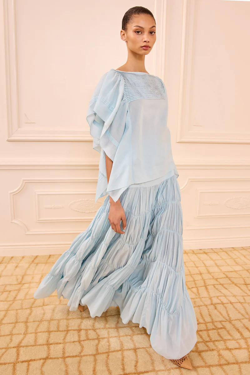 Lu Top with Flutter Sleeve - Adriatic | Ulla Johnson