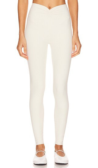 WeWoreWhat Ruched V Legging in Cream. - size XS (also in L, M, S, XL) | Revolve Clothing (Global)
