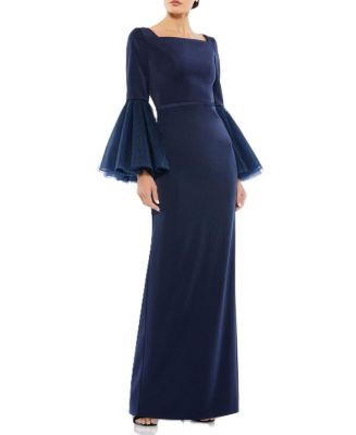 Mac Duggal Flounce Sleeve Square Neck Column Gown  | Bloomingdale's EDITORIAL Wedding Season Moth... | Bloomingdale's (US)