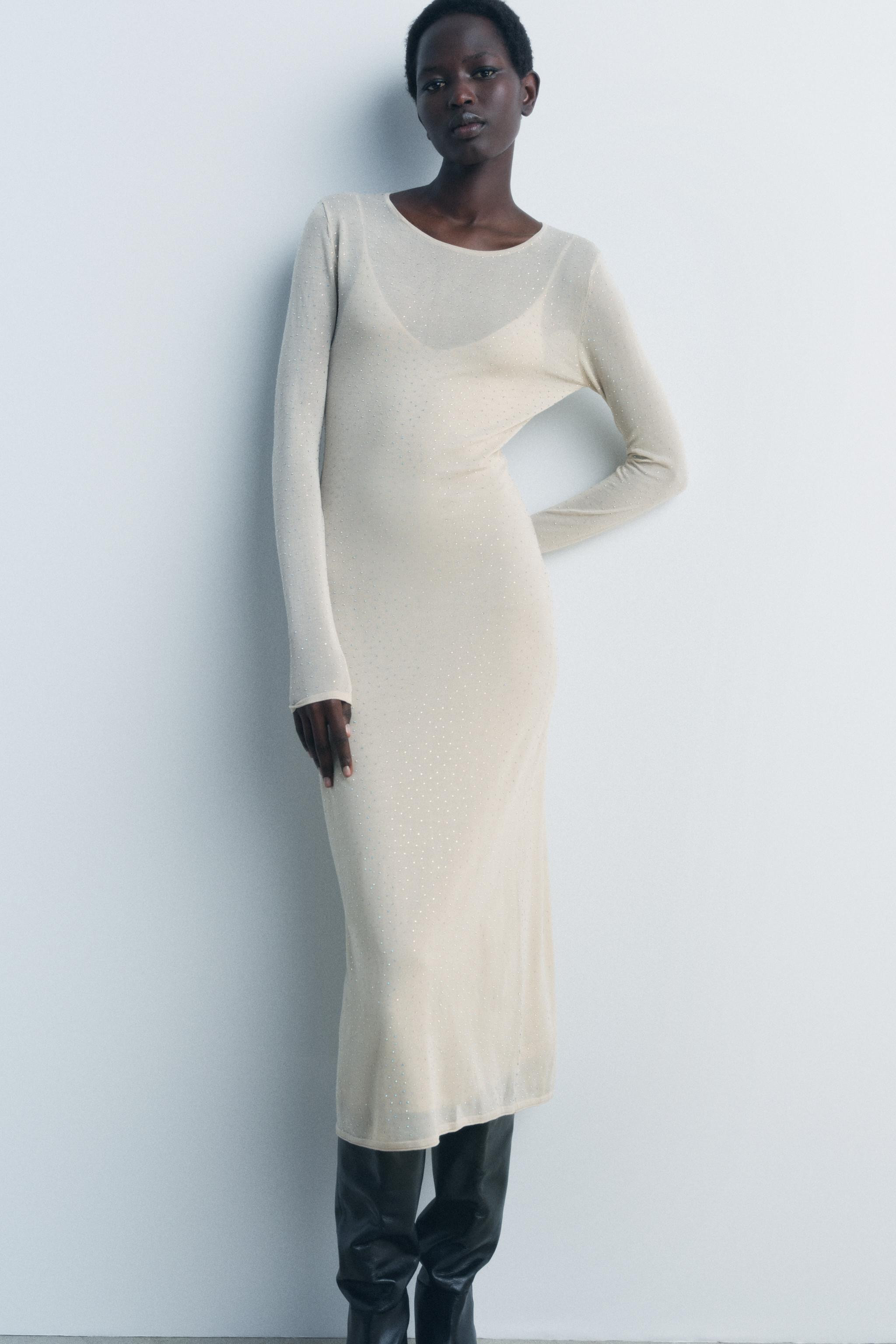 LONG SHINY KNIT DRESS | Zara US