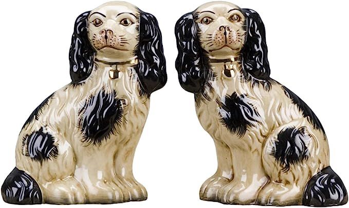 Staffordshire Reproduction King Charles Spaniel Dog Pair Figurines | Amazon (US)