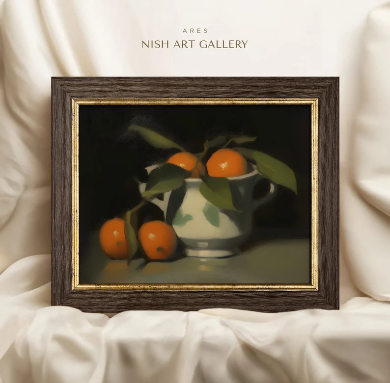 Vintage Art Prints Framed Citrus Painting Print Still Life Kitchen Painting Print Fruit Wall Art ... | Etsy (US)