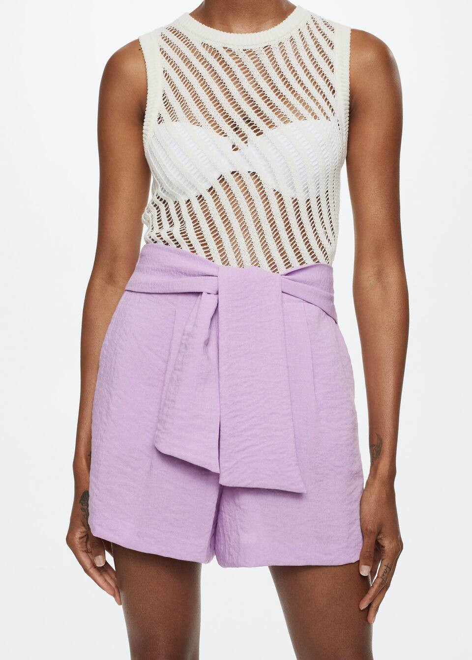Bow flowy shorts | MANGO (US)