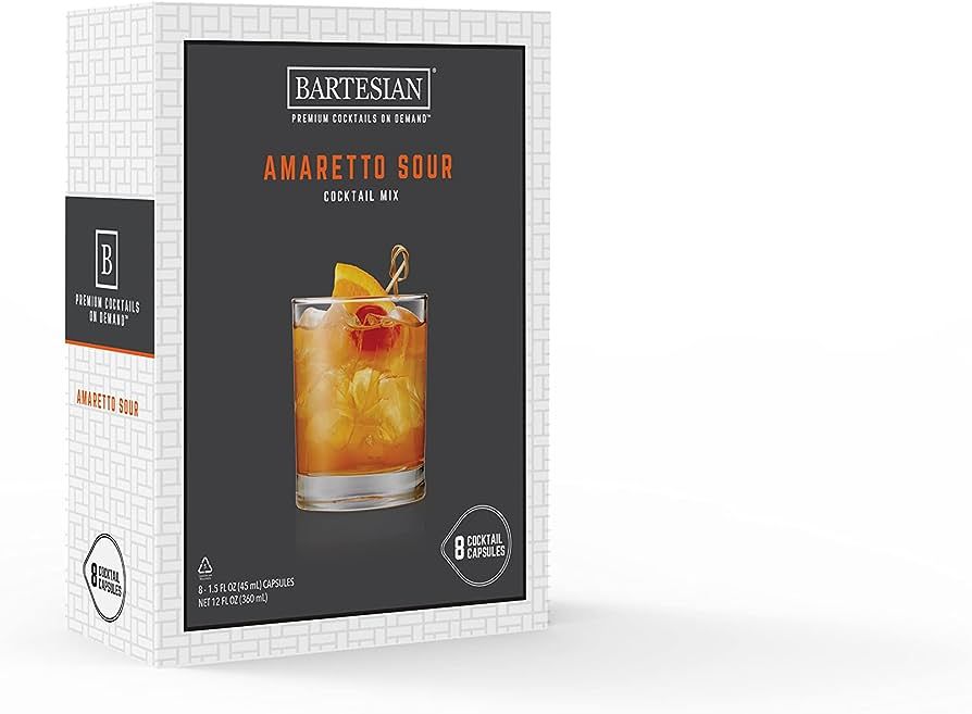 Bartesian Amaretto Sour Cocktail Mixer Capsules, Pack of 8 Cocktail Capsules, for Bartesian Premi... | Amazon (US)