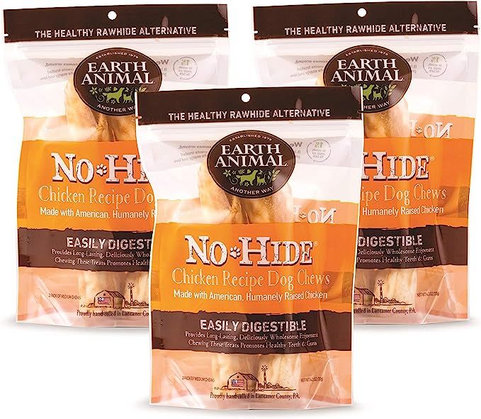 Earth Animal No-Hide Medium Chicken Flavored Rolls Natural Rawhide Alternative Dog Chew Treat for... | Amazon (US)