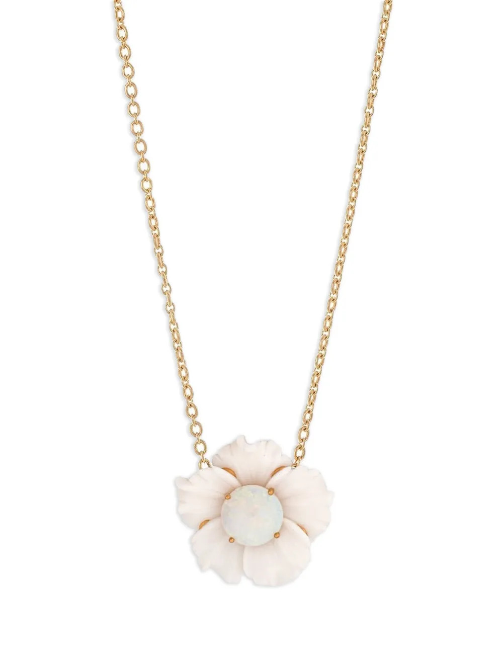 18kt yellow gold One Of a Kind Tropical Flower opal necklace | Farfetch Global