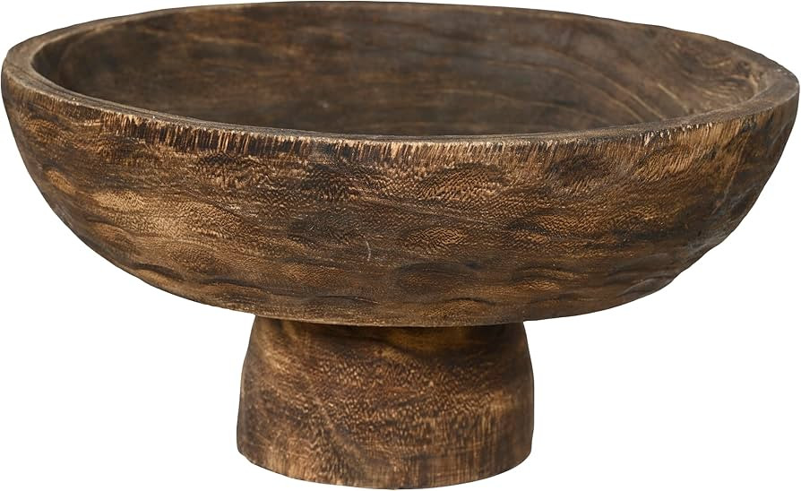 Natural Paulownia Wood Deco Plate - 31cm Diameter, 16cm Height | Amazon (US)
