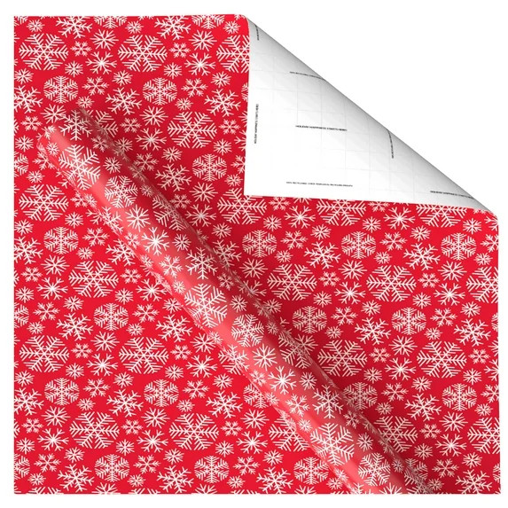 Red and White Snowflakes Christmas Wrapping Paper, 120 sq ft, by Holiday Time | Walmart (US)