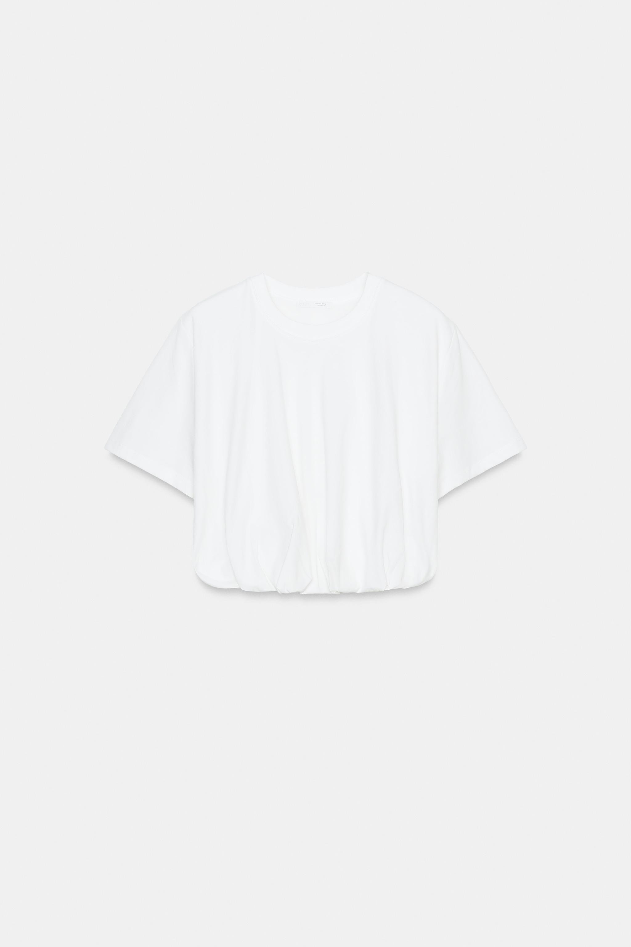 CROPPED PUFF HEM T-SHIRT | Zara US