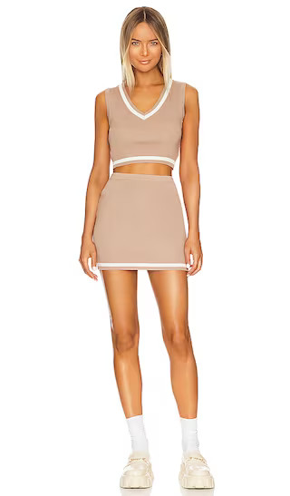 Bonnie Varsity Skirt Set in Toast | Revolve Clothing (Global)