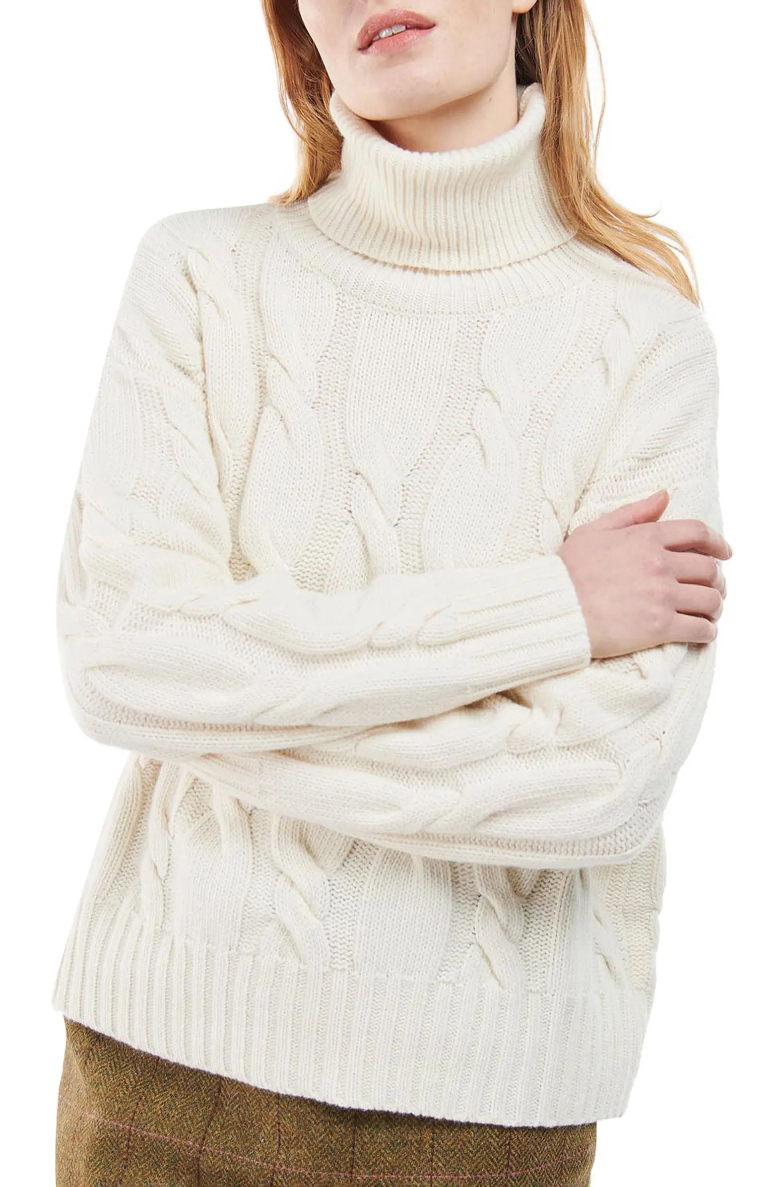 Pendula Cable Knit Wool Blend Turtleneck Sweater | Nordstrom