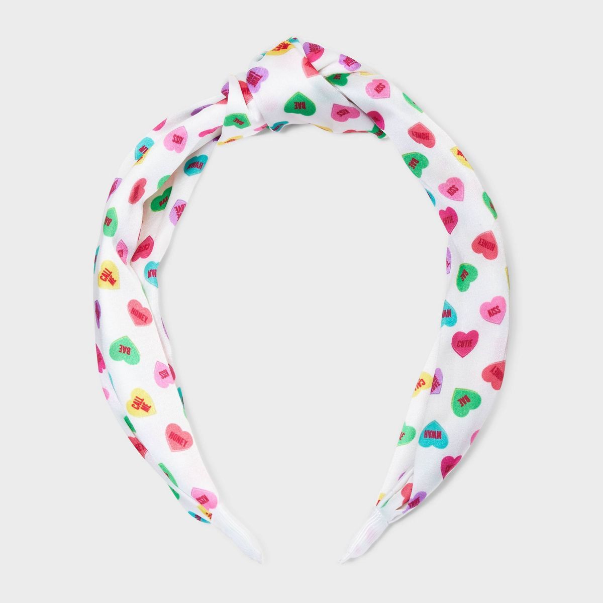 Sweetheart Candy Print Top Knot Headband - White | Target
