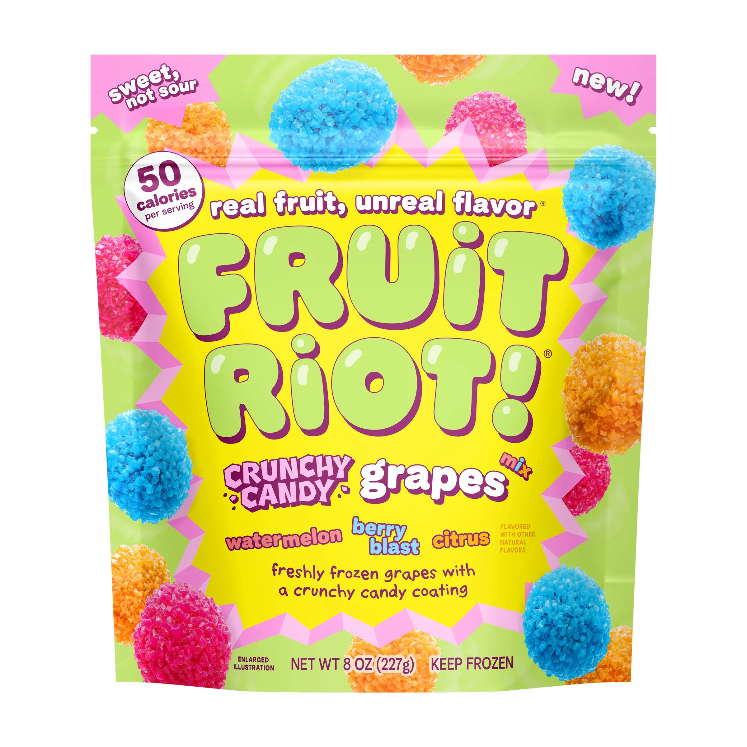 Fruit Riot Crunchy Candy Mixed Grapes, Real Frozen Fruit, 8 ounce - Walmart.com | Walmart (US)