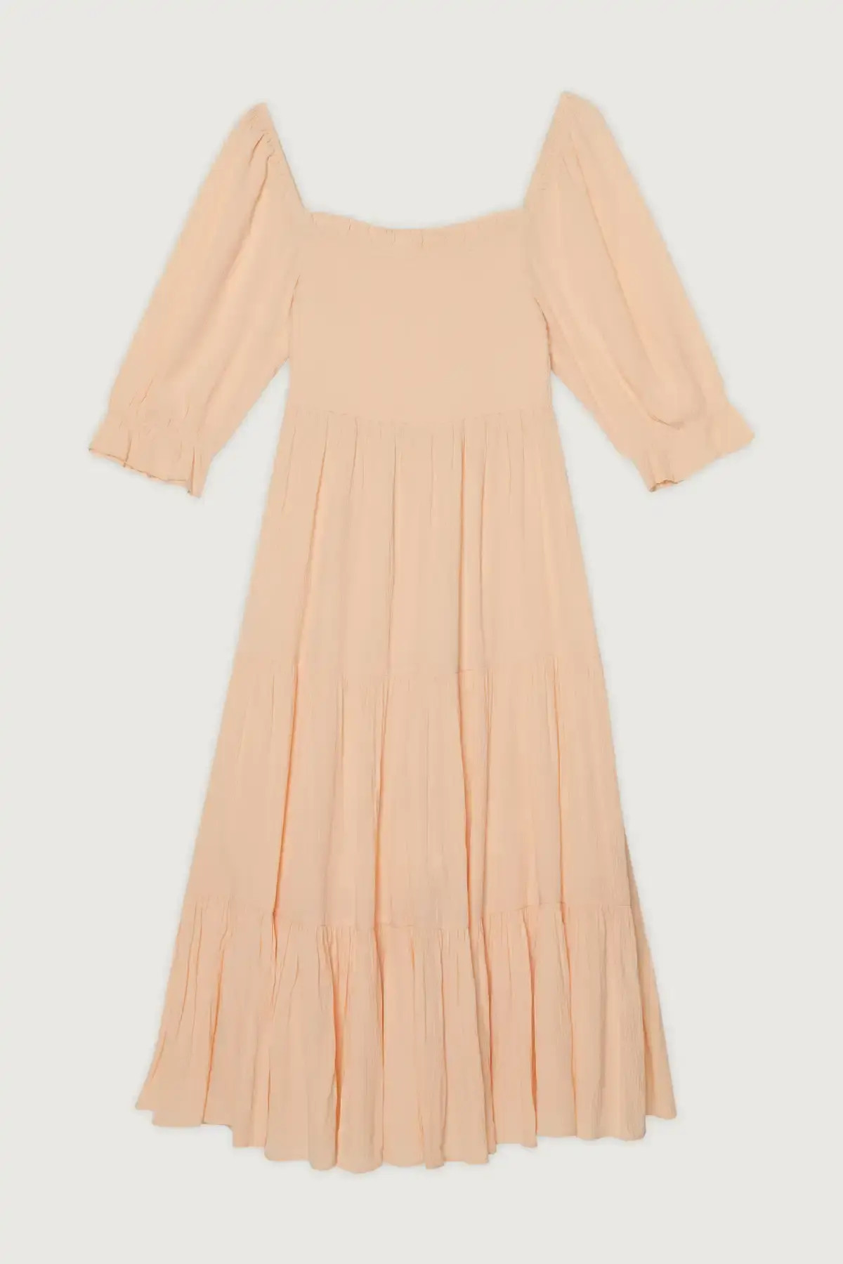 SMOCKED MIDI DRESS        4.6 star rating   21 Reviews          $88.00    
 DR-6387-W    Apricot;... | OAK + FORT