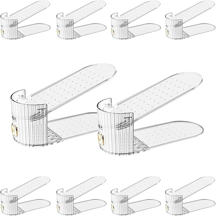 Shoe Slot Organizer,Adjustable Shoe Stacker for a Pair of Shoes,Shoe Holder Space Saver,Double De... | Amazon (US)